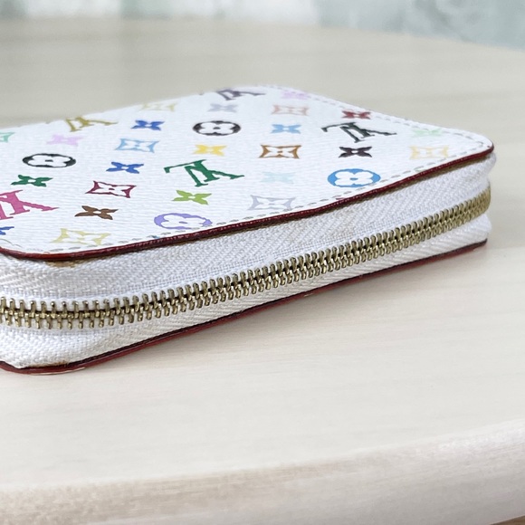 LOUIS VUITTON MONOGRAM MULTICOLOR ZIPPY COIN PURSE WALLET WHITE - Picture 5 of 15
